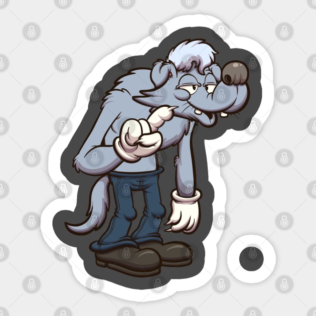 Cute Grey Werewolf Sticker by TheMaskedTooner